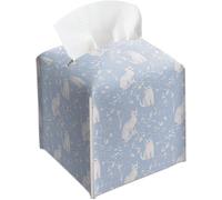 Chinoiserie Tissue Box Holder, Cute Cat Ballon Pattern Leather Tissue Box Holder, Housewarming Birthday Gifts for Women Men Friends, Decorative Facial Paper Case for Home Office Bathroom Kitchen-A16
