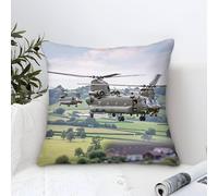 Chinook Design Cushion Cover 45x45cm, Lumbar Military Helicopter Pillow Covers Home Decorative Microfiber Pillow Case for Sofa Couch Housewarming Gifts Family Room Décor