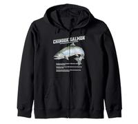 Chinook King Salmon Humpy Fish Design for Fisherman & Divers Zip Hoodie