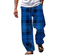 Chinos for Men Elasticated Work Trousers 2025 Gift Men's Trousers Summer Pants Beach Pants Drawstring Elastic Waist 3D Print Stripe Graphic Prints Geometry Comfort Casual Daily Mens Chinos (Blue, S)