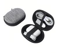 Chinshwehaw Electronic Accessories Organizer Bag: EVA Hard Shell Shockproof, Hard Shell Tech Organizer Case - Water Resistant Travel Storage for Cables Charger Earphones USB SD Card (Oval)