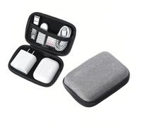 Chinshwehaw Electronic Accessories Organizer Bag: EVA Hard Shell Shockproof, Hard Shell Tech Organizer Case - Water Resistant Travel Storage for Cables Charger Earphones USB SD Card (Rectangle)