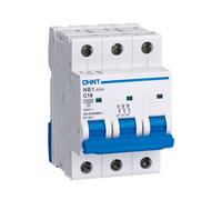 chint mcb nb1-63ch3p10 10a, 3p 10ka 3p c curve