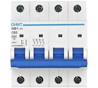 Chint NB1-63 Circuit Breaker 4P 25A 6kA 240/415V IEC/EN 60947-2 179745