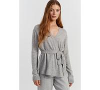 Chinti & Parker Wool Cashmere Blend Light Wrap Cardigan LIGHT GREY 2XL
