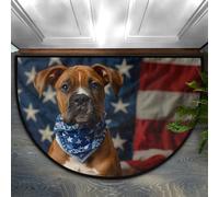 Chintiz The Realistic Style Of The National Flag Dog Half Round Doormat 36x24 In, Soft Absorbent Entrance Rug with Non-Slip Backing, Indoor Welcome Mat for Entryway Bedroom Kitchen Office