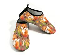 Chintiz Water Shoes for Women Men, Fall Fox Non-Slip Quick Dry Soft Barefoot Aqua Socks for Summer Beach Pool Surfing Yoga Exercise