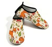 Chintiz Water Shoes for Women Men, Fall Fox Rabbit Non-Slip Quick Dry Soft Barefoot Aqua Socks for Summer Beach Pool Surfing Yoga Exercise