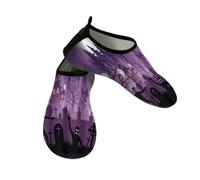 Chintiz Water Shoes for Women Men, Halloween Ghosts Graveyard Non-Slip Quick Dry Soft Barefoot Aqua Socks for Summer Beach Pool Surfing Yoga Exercise