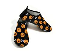 Chintiz Water Shoes for Women Men, Halloween Pumpkin Bones Non-Slip Quick Dry Soft Barefoot Aqua Socks for Summer Beach Pool Surfing Yoga Exercise