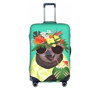 Chioee Luggage Protector Suitcase Cover Summer Alpaca Double-sided Printed Travel Luggage Cover Elastic Protective Washable With Concealed Zipper, Summer, L (for 25-28 in luggage)