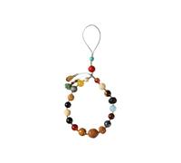 Chiorgone Bodhi 18 Seeds Phone Charm, Chinese Good Luck Multi-Bead Natural Stone & Seed Lanyard - Feng Shui Hanging Ornament for Blessings & Protection - Phone, Key, Bag Accessory