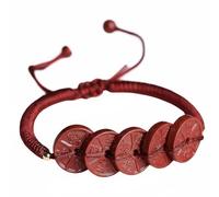 Chiorgone Feng Shui Cinnabar Bracelet with Five Emperor Coins, Adjustable Red String Amulet for Wealth & Good Luck, Jewelry for Men & Women
