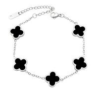 Chiorgone Four-Leaf Clover Bracelet for Women - 18K Gold Plated/Titanium Steel Lucky Charm Adjustable Jewelry, One Size, Titanium steel, no gemstone