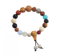 Chiorgone Handmade 18-Bead Bodhi Bracelet with Natural Crystals Chakra Balancing Feng Shui Jewelry for Meditation, Positive Energy & Spiritual Protection, Buddhist Wood Bead Accessory for Men/Women
