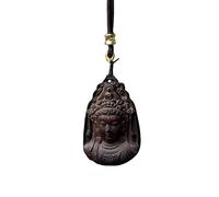 Chiorgone Handmade Agarwood Guanyin Pendant Necklace - Buddhist Meditation Amulet for Men & Women, Feng Shui Protection Jewelry, Spiritual Gift for Mindfulness & Good Luck