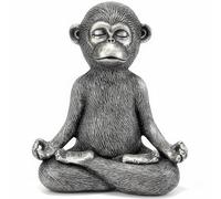 Chiorgone Meditating Monkey Resin Statue - Yoga Pose Monkey Sculpture for Zen Home Decor, Meditation Room & Office