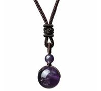 Chiorgone - Natural Amethyst Pendant Necklace Feng Shui Healing Crystal for Wisdom, Love, Protection and Balance