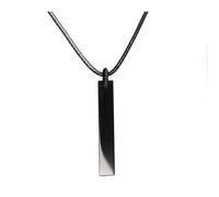 Chiorgone Natural Black Obsidian Bar Pendant Necklace - Unisex Crystal Amulet for Luck, Protection & Negative Energy Shield