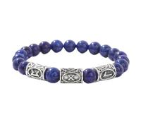 Chiorgone Viking Rune Lapis Lazuli Bracelet - Norse Amulet for Wisdom, Truth, Communication & Protection - Unisex Spiritual Jewelry (Lapis Lazuli)