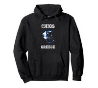 Chios Greece Vintage Greece Flag Map Design Pullover Hoodie