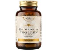Chios Mastic Gum 180 Capsules with Prebiotic Inulin - Authentic Chios Mastiha from Greece, Supports Digestive Health & Well-Being -Vegan Capsules- Sky Premium Life