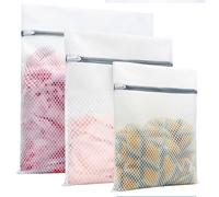 ChioSun 3 Pcs Mesh Laundry Bags with Zipper, Reusable Laundry Bags for Delicates in Different Sizes, Durable Washing Machine Wash Bag for Clothes, Socks, Underwear, Bra, Travel Organizer (S+M+L)