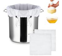 ChioSun Brew Bags 46x40cm, 2Pcs Drawstring Straining Bag, Reusable Fine Mesh Filter Bags for Home Brewing, Wine Making & Nut Milk Press Strainer, Jelly Bag for Jam Making with Drawstring Closure