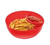 Chip and Dip Bowls | Divided Snack Serving Dish | Stackable Sectioned Bowl with Dipping Compartment, Cereal Plate, Cracker Bowls, Bread Dipping Tray, Snack Holder for Yogurt, Ice Cream