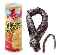 Chip and Potato Toys, April Fools Snake Prank for Adults, Potato Chip Cans Scary Trick Jump Spring Snake Toy Gift Practical Jokes Scare Box, April Fool Day Halloween Party Supply (Red, 1 Pc)
