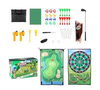 Chip and Stick Golf Game, Golf Dart Chipping Game - Double Sided Large Exercise Mat Golf Training | Dart Board Mat Stick Chip Game for Home Backyard Garage Game