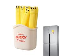 Chip Clips - 6 Piece Set Bag Clips for Chips | Food Bag Sealing Clip with Magnetic Storage | Airtight Leakproof Seãl, Funny Design Snack Clip | PP Material, for Kitchen Pantry Fridge