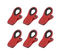 Chip Clips Set Magnetic Multicolor Bag Bread for Fridge Bag Clips for Food Storage(6pcs Red)
