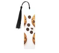 Chip Cookies with Different Expressions Printed Metal Bookmarks M - Black Lightweight Aluminium Book Marker for Books, Journals & Gifts, Ideal Book Lovers, Holiday Decor & Crafts