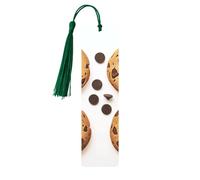 Chip Cookies with Different Expressions Printed Metal Bookmarks S - Dark Green Lightweight Aluminium Book Marker for Books, Journals & Gifts, Ideal Book Lovers, Holiday Decor & Crafts