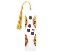 Chip Cookies with Different Expressions Printed Metal Bookmarks S - Gold Lightweight Aluminium Book Marker for Books, Journals & Gifts, Ideal Book Lovers, Holiday Decor & Crafts