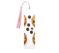Chip Cookies with Different Expressions Printed Metal Bookmarks S - Pink Lightweight Aluminium Book Marker for Books, Journals & Gifts, Ideal Book Lovers, Holiday Decor & Crafts