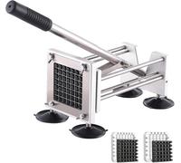 Chip Cutter Machine, Canirologas Professional Potato Chipper Stainless Steel French Fry Cutter with 1/2 inch Blade & 3/8 inch Blade for Potato Carrot Cucumber Vegatable
