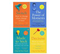 Chip & Dan Heath Collection 4 Books Set (Switch, Decisive, Made To Stick, The Power of Moments)