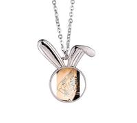 Chip Gambling Game Photo Art Deco Fashion Rabbit Necklace Pendant Bunny Animal Jewelry Gift