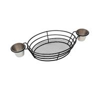 Chip Holder Baskets - Fast Food Tray, Reusable Serving Dish | Durable Container With Sauce Compartments, Perfect Hot Dog Snack Equipment Sandwich Bread Popcorn BB