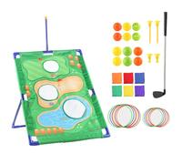 Chip N' Stick Golf Training Aid - 4 x 6 Foot Giant Mat with Sticky Balls and Carry Case | Fun Chipping Drills, Improving Distance Control, Mounting for Indoor/Outdoor Use