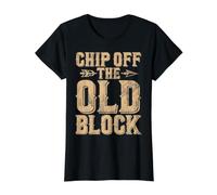 Chip Off the Old Block Carving Value Graphic T-Shirt, Women, Black, XL