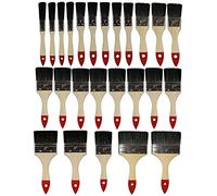 Chip Paint Brush set Economy Disposable Sizes- 1/2”, 1”, 1.1/2”, 2”, 3”, 4” (12,25,38,50,75,100mm) - Professional Wooden Handle Paintbrush Set for Paint, Stains, Varnishes, Glues and Home DIY (25x)