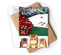 Chip Poker Dice Gambling Photo Postcards Envelopes Cards Mailing Year Horse