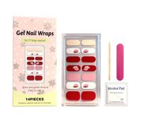 Chip Resistant Gel Stickers, 14 Piece Decals, Full Size Strips with File & Wooden Stick, DIYs Nail Accessory, Gel Polish Strips with Glossy Finish, Salon Quality Set for Women and Party