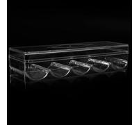 Chip Tray - 5 Grid Display Organizer, Clear Acrylic Chip Holder | Durable Solution to Store Standard Size Chips, Set of Ten Tray