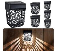Chipark Fence Lights Garden Outdoor Solar Powered Wall Light IP65 Waterproof LED Wireless Lights for Yard Deck Roof Patio Stairway Gate Lighting Decoration 6 Pack(Cool White)