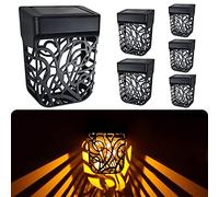 Chipark Solar Fence Lights Garden Outdoor Solar Powered Wall Light IP65 Waterproof Solar LED Wireless Lights for Yard Deck Roof Patio Stairway Gate Lighting Decoration 6 Pack(Warm White)