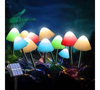 Chipark Solar Lights Outdoor, LED Mushroom-shaped Pathway Lights Solar Powered Fairy String Lights Waterproof Landscape Stake Lights Decoration for Path Patio Yard (Multi Colour)
